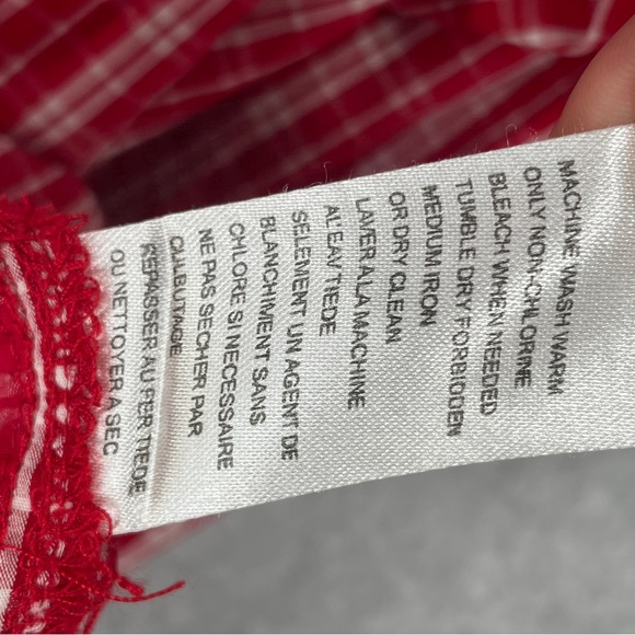 Vintage Y2K Parish Nation Red White Gingham Design XXXXL Long Sleeve - Picture 9 of 12